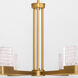 Gamma 6 Light 30 inch Brushed Brass Chandelier Ceiling Light