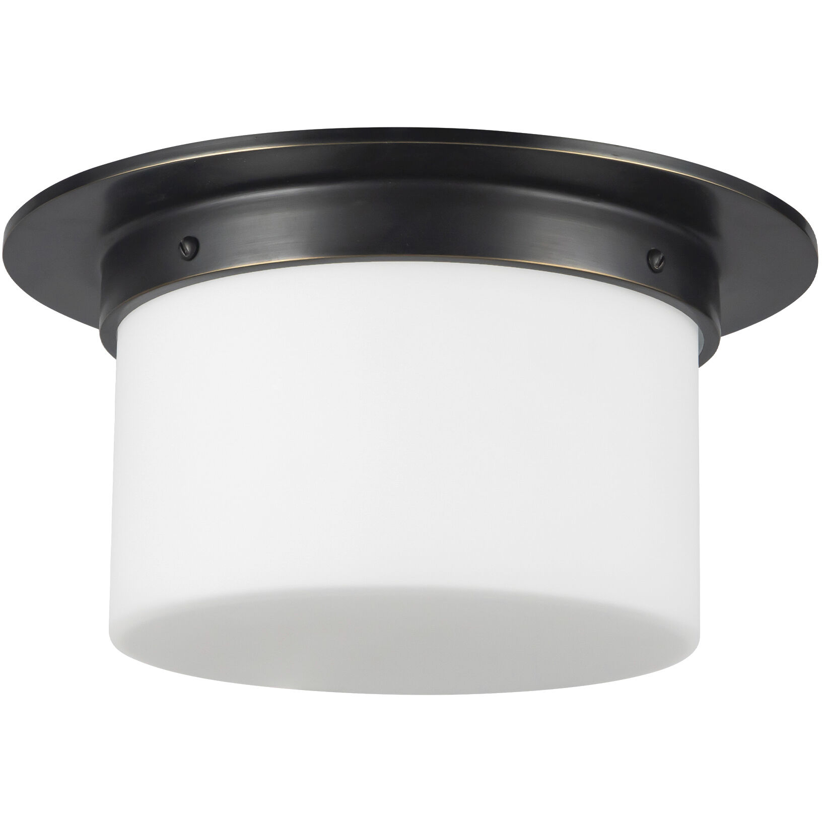 Mineral 2 Light 11.13 inch Urban Bronze and Matte Opal Glass Flush Mount Ceiling Light in Opal Glass Shade