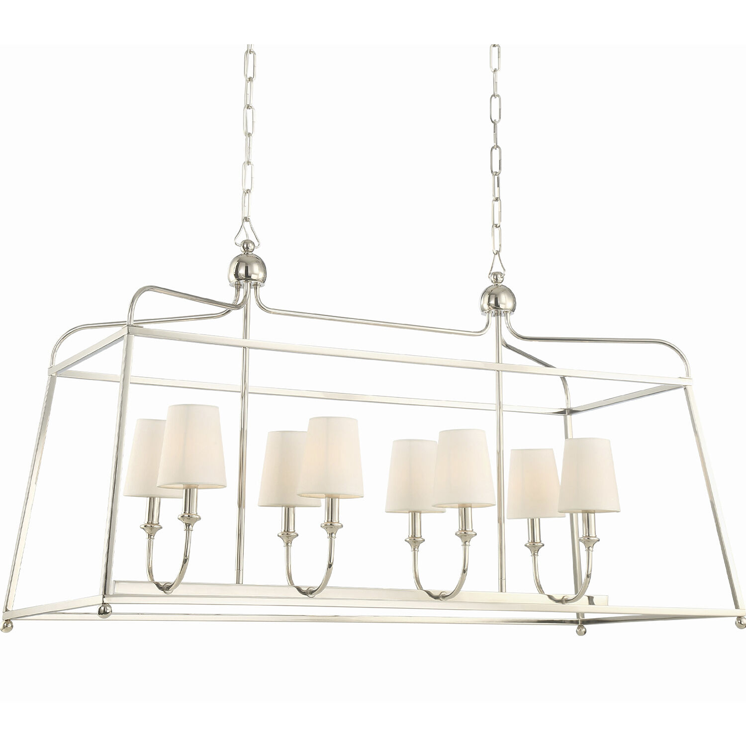 Sylvan 8 Light 42 inch Polished Nickel Linear Chandelier Ceiling Light
