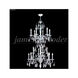 Sculptured Crystal Leaf 18 Light 29 inch Silver Crystal Chandelier Ceiling Light