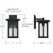 Barrett 1 Light 12.25 inch Black Outdoor Wall Lantern