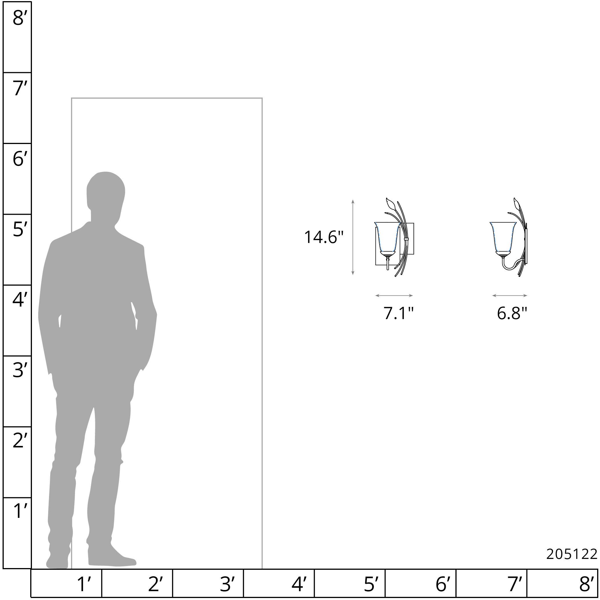 Forged Leaf 1 Light 7.1 inch Modern Brass Sconce Wall Light