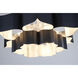 Canada 12 Light 30 inch Matte Black Chandelier Ceiling Light in Matte Black w/ Silver Leaf Interior