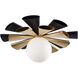 Daphne 1 Light 18 inch Matte Black and French Gold Convertible Flush Mount Ceiling Light, Smithsonian Collaboration