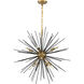 Timber 8 Light 30 inch Brass and Black Pendant Ceiling Light