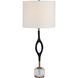 Maryam 30.25 inch 7 watt Black and Antique Brass and Crystal Cordless Buffet Lamp Portable Light