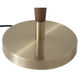 Scalloped 28 inch 9 watt Weathered Brass and Walnut Table Lamp Portable Light