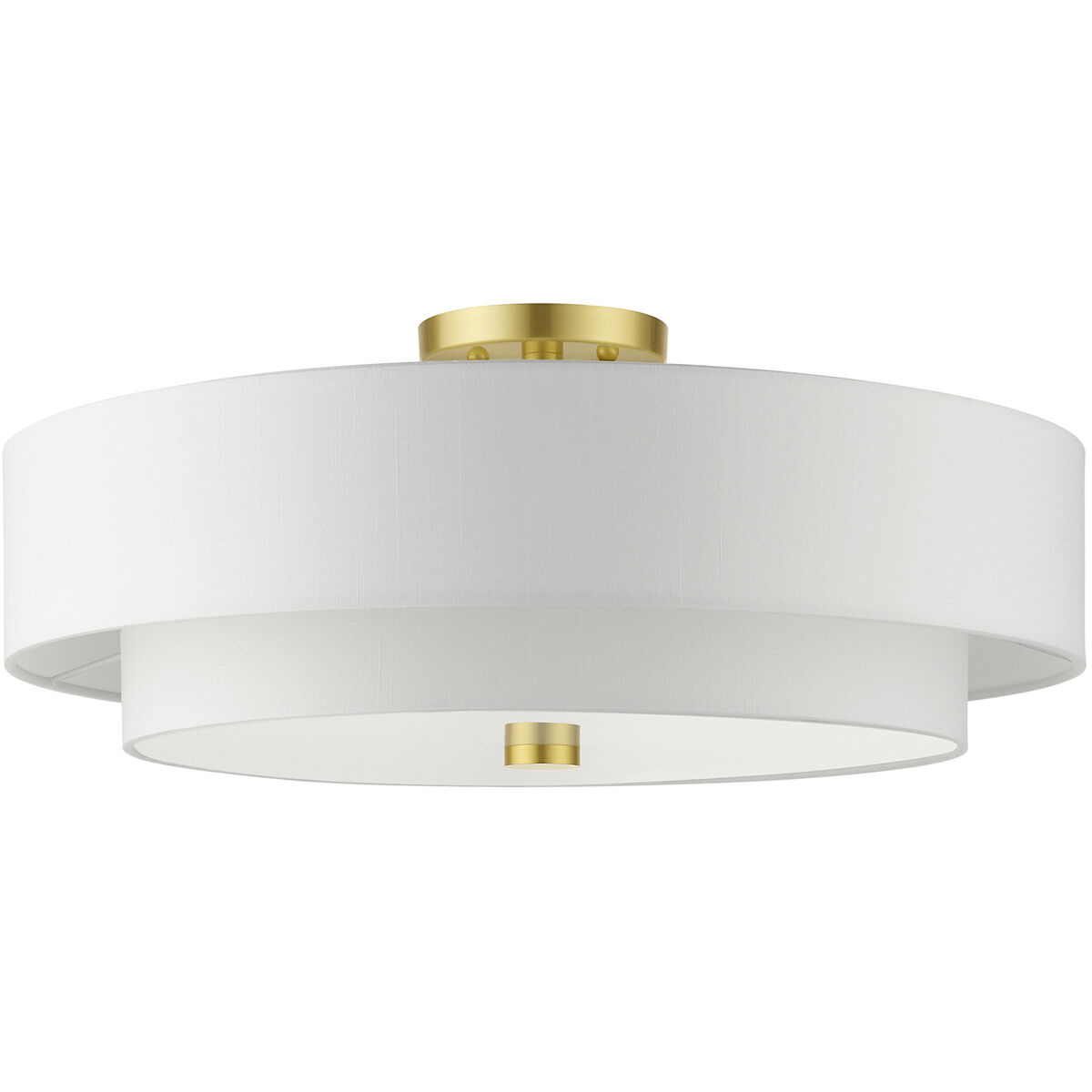 Meridian 5 Light 22 inch Satin Brass Semi Flush Ceiling Light 