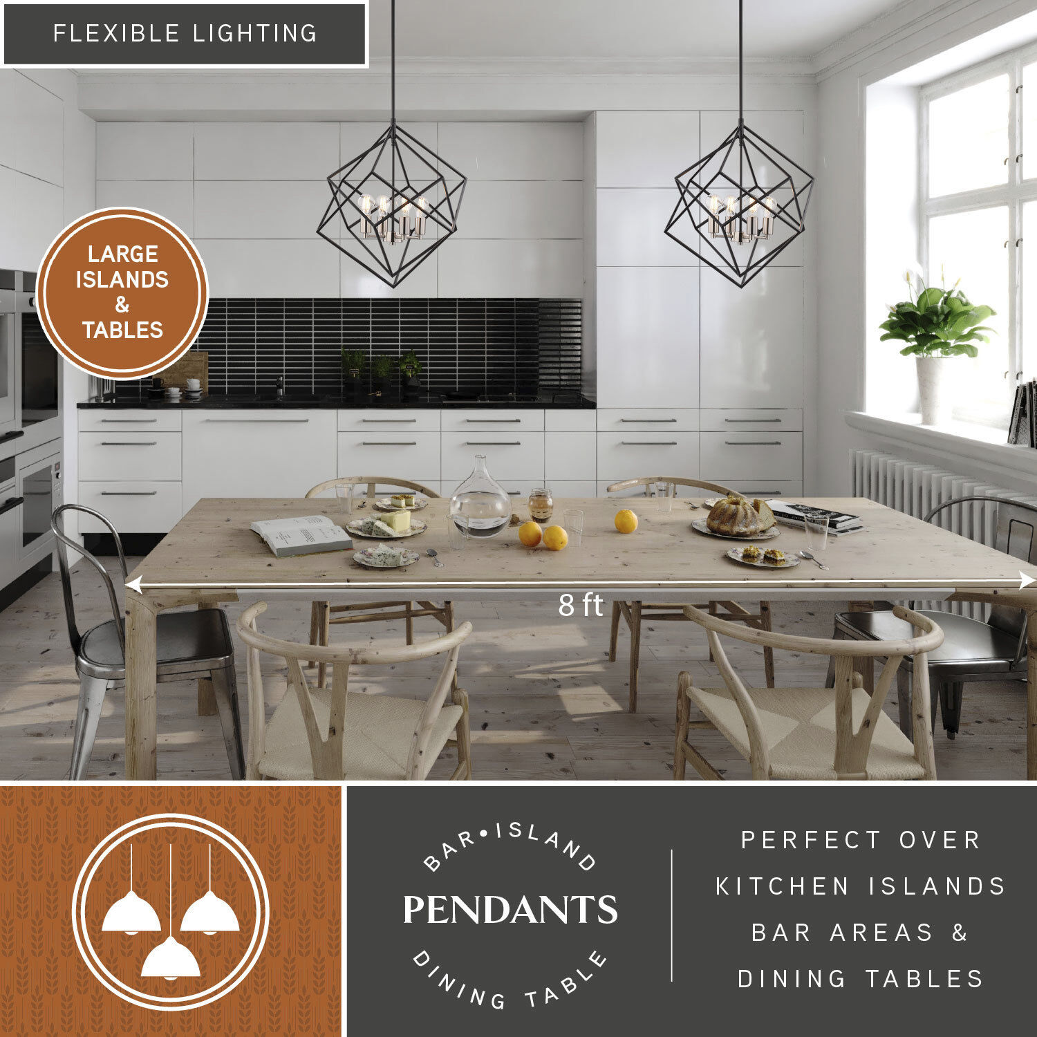 Rad 4 Light 23.5 inch Black and Satin Nickel Pendant Ceiling Light