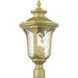 Oxford 3 Light 21.5 inch Soft Gold Outdoor Post Top Lantern, Large