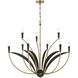 Miller 9 Light 35.5 inch Legacy Brass and Sand Coal Chandelier Ceiling Light