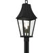 Chateau Grande 4 Light 28 inch Coal/Gold Outdoor Post, Great Outdoors