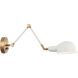 Blare Wall Sconce Wall Light in Aged Gold Brass and White
