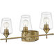 Joliet 3 Light 21.5 inch Olde Brass Vanity Wall Light