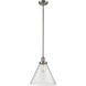 Franklin Restoration Cone 1 Light 12 inch Brushed Satin Nickel Mini Pendant Ceiling Light in Incandescent, Seedy, Franklin Restoration