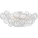 Julie Neill Talia LED 37.5 inch Plaster White and Clear Swirled Glass Flush Mount Ceiling Light, Grande