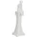 Chinoserie Woman on Pedestal White/Cream Figurine