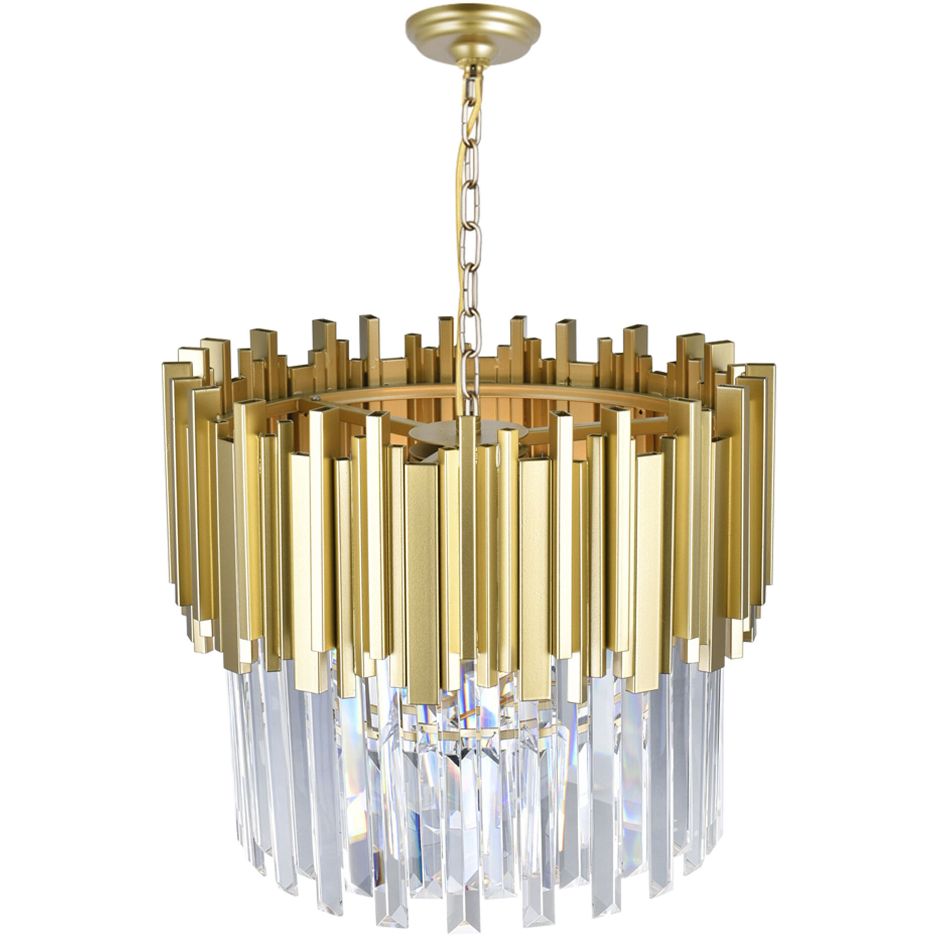 Deco 4 Light 16 inch Medallion Gold Down Chandelier Ceiling Light