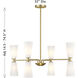 Contemporary 8 Light 32 inch Natural Brass Chandelier Ceiling Light