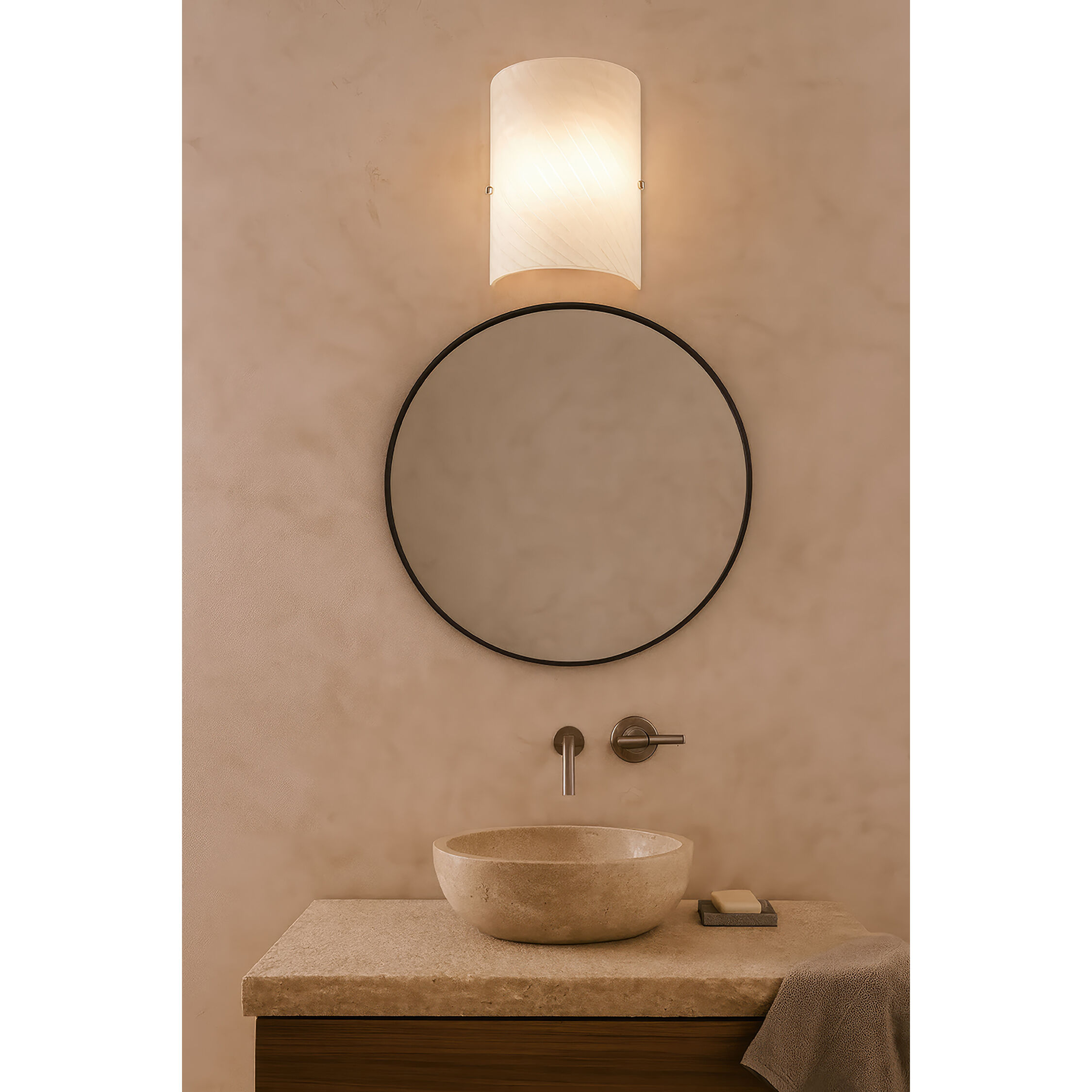 Swirled 2 Light 8 inch Chrome ADA Wall Sconce Wall Light