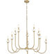 Allistair 10 Light 42 inch Modern Gold Chandelier Ceiling Light