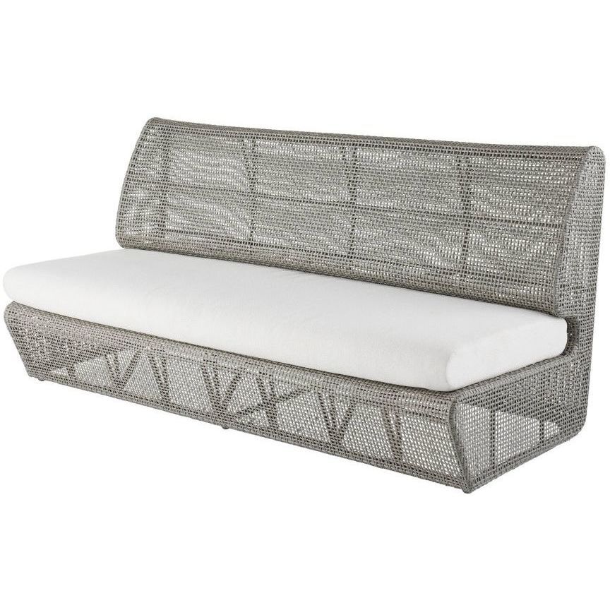 Dupont Pearl and Weathered Gray Outdoor Sofa