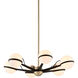 Ace 6 Light 27.75 inch Textured Bronze Brushed Brass Chandelier Ceiling Light
