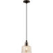 Art Glass 1 Light 7 inch English Bronze Mini Pendant Ceiling Light