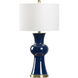 Town Square 29 inch 100.00 watt Cobalt Glaze/Antique Brass Table Lamp Portable Light