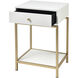 Clancy 25 X 16 inch White with Gold Accent Table