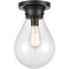 Genesis 1 Light 7.88 inch Matte Black Flush Mount Ceiling Light