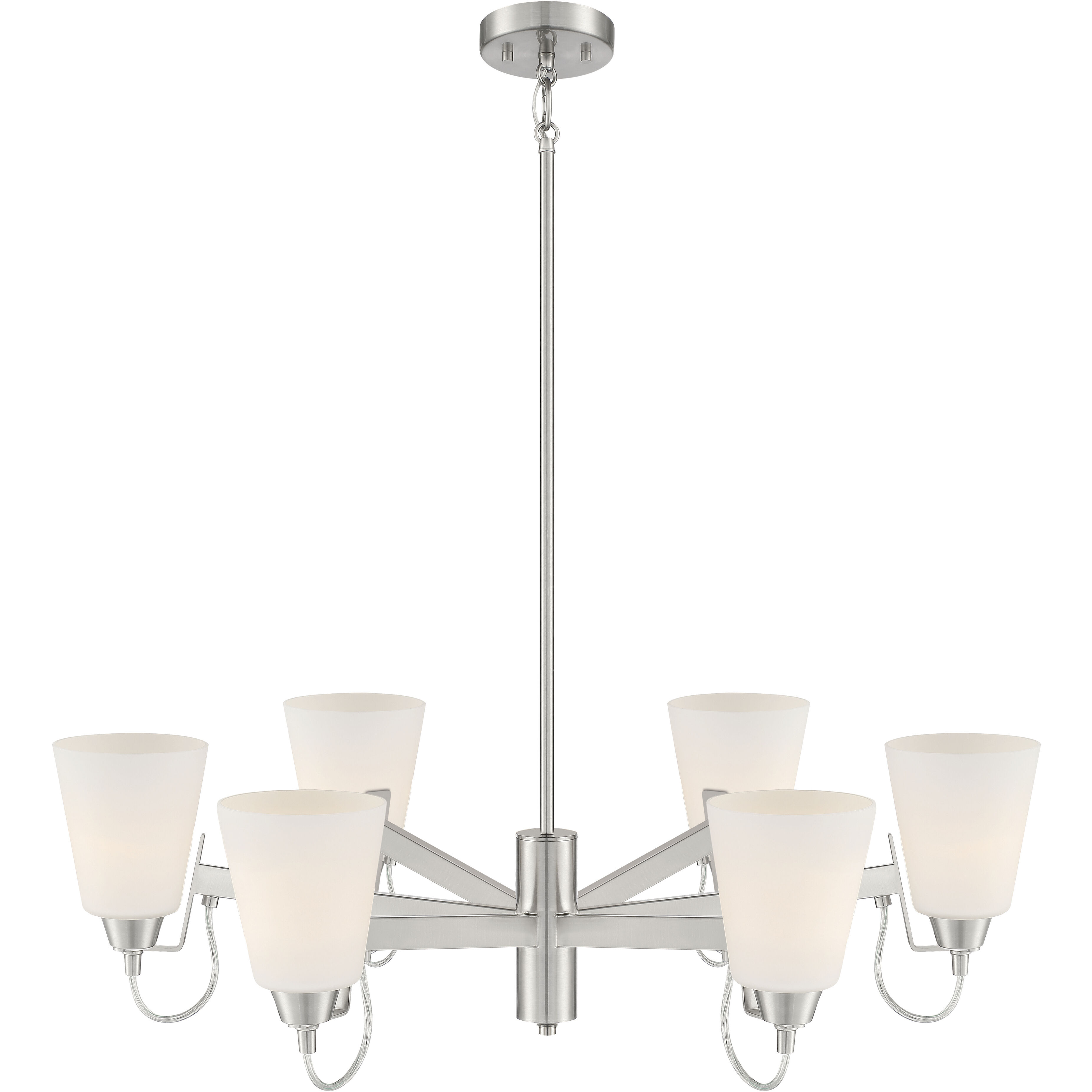 Beckonridge 6 Light 32 inch Brushed Nickel Chandelier Ceiling Light