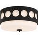 Kirby 2 Light 13.25 inch Black Forged Flush Ceiling Light