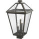 Talbot 3 Light 22.25 inch Oil Rubbed Bronze Outdoor Post Mount Fixture in Seedy Glass