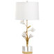 Chelsea House 31 inch 100.00 watt Antique Gold Leaf/Matte White Glaze/Clear Table Lamp Portable Light