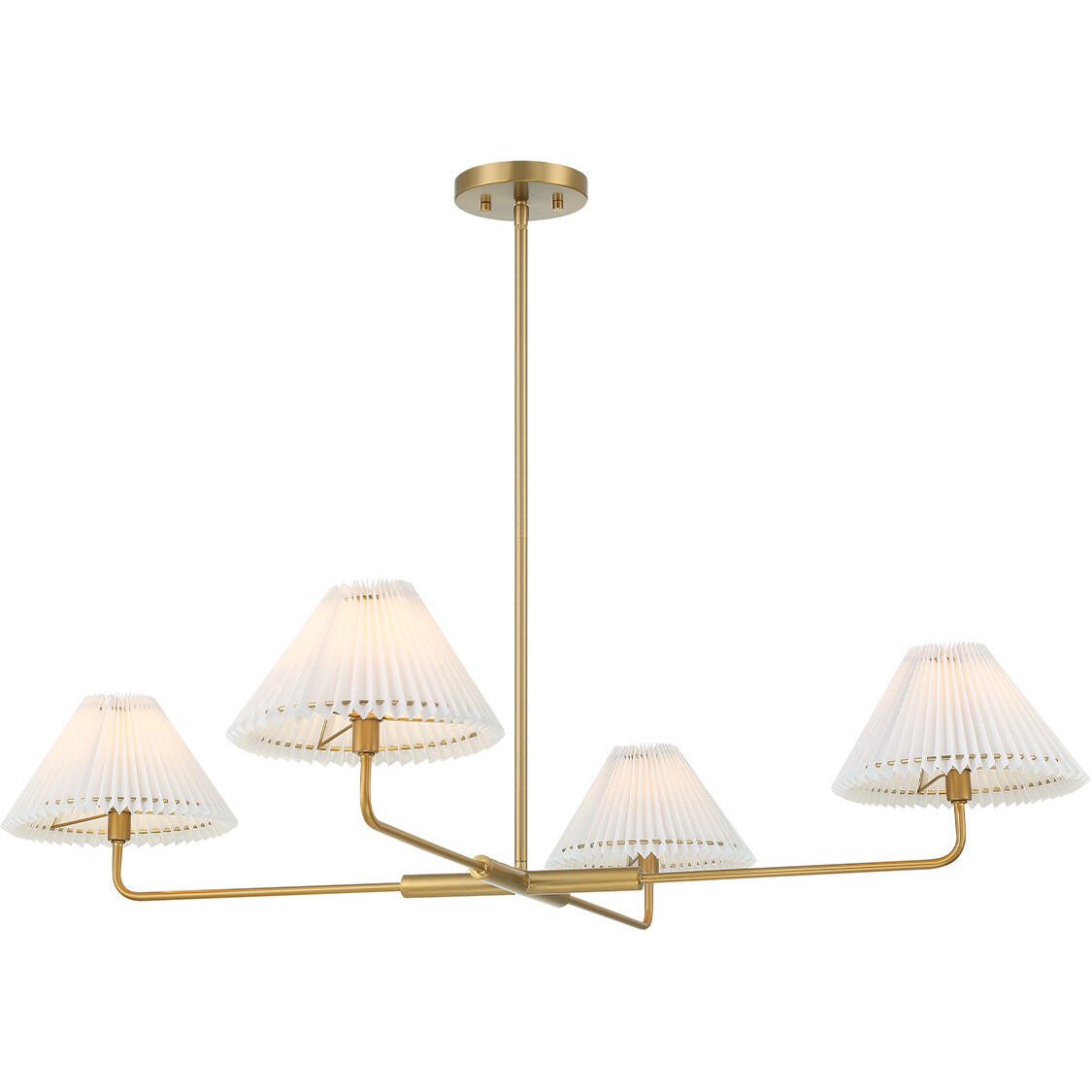 Stella 4 Light 41 inch Natural Brass Chandelier Ceiling Light