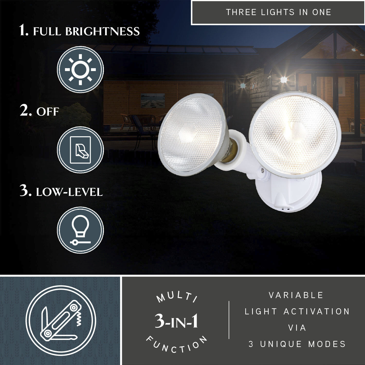 Outdoor Security LED 4.25 inch White Outdoor Security