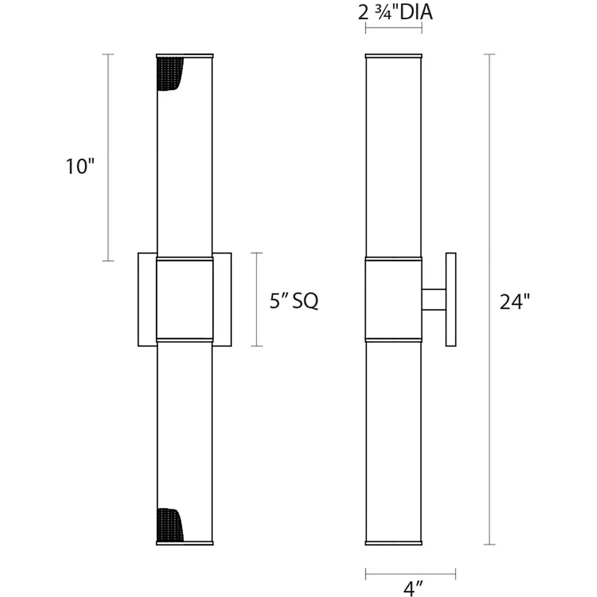 Gotham 2 Light 5 inch Textured Black ADA Sconce Wall Light