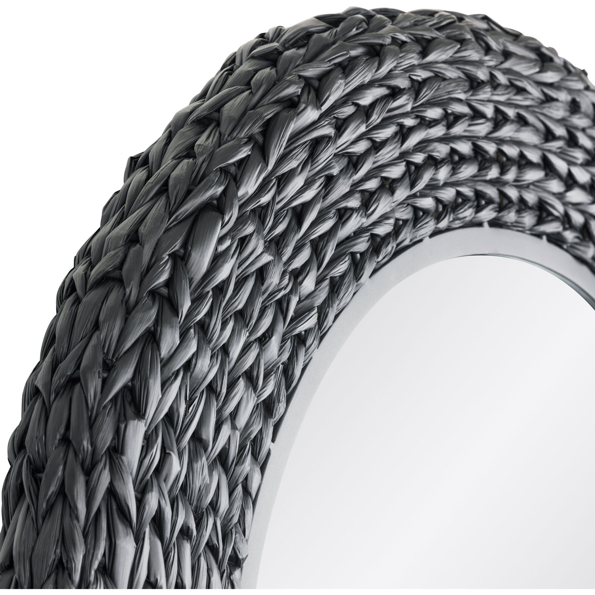 Athena 40.25 X 24.25 inch Matte Black with Black Seagrass Wall Mirror