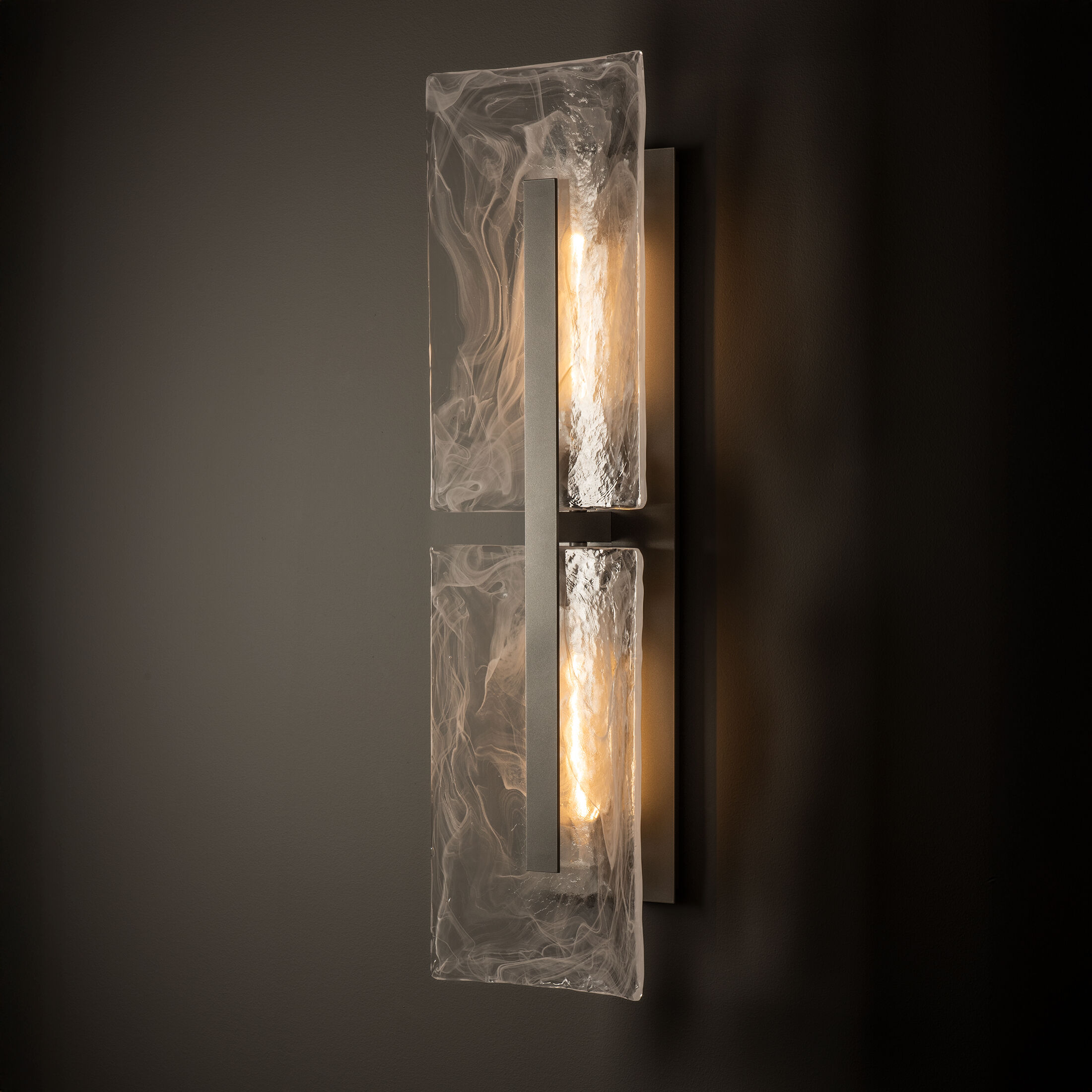 Arc 2 Light 37.6 inch Coastal Burnished Steel Outdoor Wall Sconce