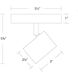 Pipe 1 Light 120 White Track Lighting Ceiling Light, WAC Limited