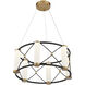 Aries LED 26 inch Matte Black with Burnished Brass Accents Pendant Ceiling Light
