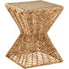 Hadi 23 X 18 inch Natural and Clear Accent Table