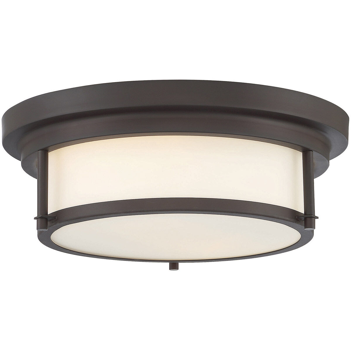 Contemporary 2 Light 13 inch Oil Rubbed Bronze Flush Mount Ceiling Light