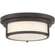 Contemporary 2 Light 13 inch Oil Rubbed Bronze Flush Mount Ceiling Light