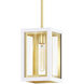 Neoclass 1 Light 7 inch White/Gold Outdoor Pendant in White and Gold
