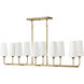 Lewis 44.25 inch Heritage Brass Indoor Linear Chandelier Ceiling Light
