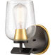 Remy 1 Light 4.5 inch Black Satin Gold Bath Vanity Light Wall Light