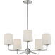 Bristol 5 Light 27 inch Satin Nickel Single-Tier Chandelier Ceiling Light