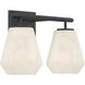 Siena 2 Light 14.25 inch Dark Matte Black Vanity Wall Light